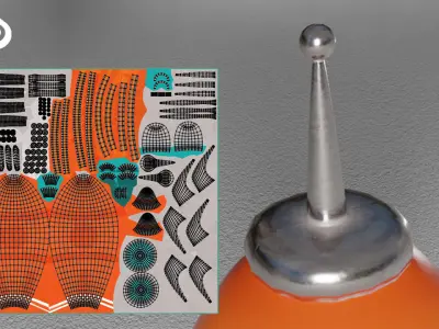 Orange Rocket Low-poly 3D model