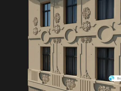 Old Riga Building 3D model Low-poly Low-poly 3D model