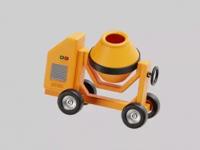 Concrete Mixer  Low-poly 3D model