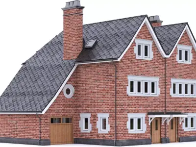 English Brick House 12 Low-poly 3D model