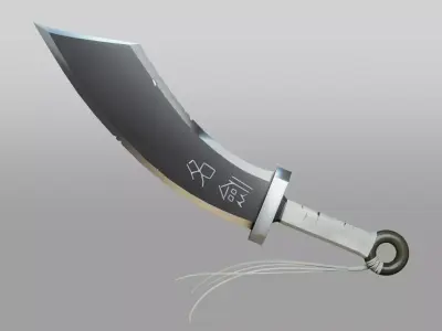 Stylized Chinese Dao Sword Low-poly 3D model