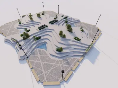 public park-Private Park Landscape Urban 3D model