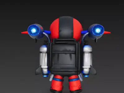 The Ember-Eater Stylized Flame Trooper 3D Model Low-poly 3D model