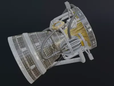 Photorealistic Rocket Engine Low-poly 3D model