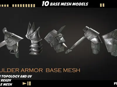 shoulder armor Low-poly 3D model