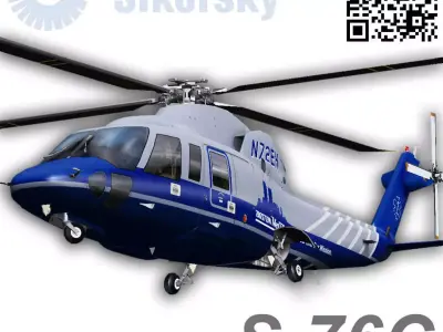  Sikorsky S76C Bostom Med Flight Low-poly 3D model