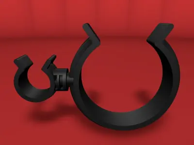 Rotating hose or wire clip Low-poly 3D model