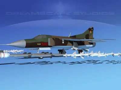 Mig 23 Flogger B V13 East Germany 3D model
