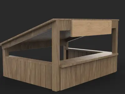 wooden store 3D model
