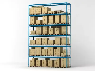 Warehouse Shelving Rack 3D model