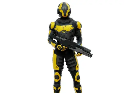 MECHA SOLDIER-K  Rigged for Unreal Engine - Unity - MIXAMO  3D model
