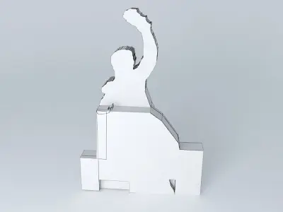 The Pipila sculpture of man holding ball 3D model