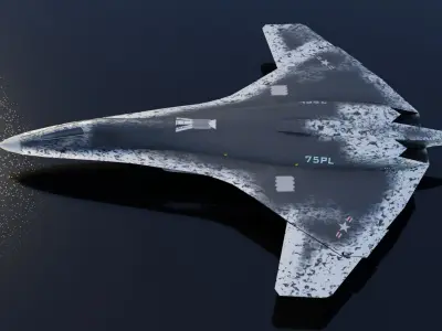 Lockheed NGAD deux - concept fighter Low-poly 3D model