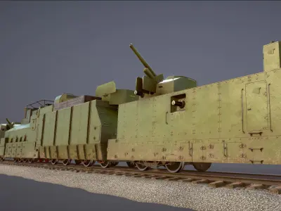 Armored Train BP-35 3D Model Collection