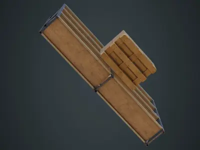 Boxes Pallet And Shelf 1B Low-poly 3D model