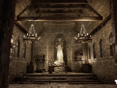 Demonic Village Environment Low-poly 3D model