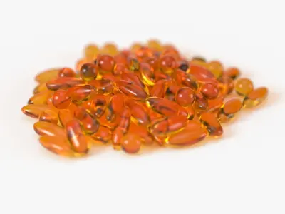 Set of oil pills with 4K PBR tex and color variations Low-poly 3D model