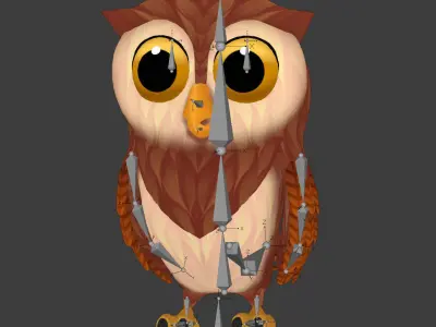Cartoon Owl Animated 3D Models Low-poly 3D model