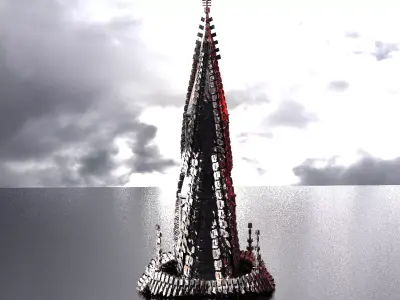 Bone Dark SpineTowers 3D model