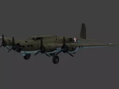 B-17 Pacific War 3D model
