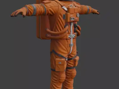 Realistic Astronaut Space Suit 3D model 12