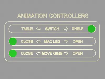Wall Mounted Convertible Shelf and Table with Rigging 3D model