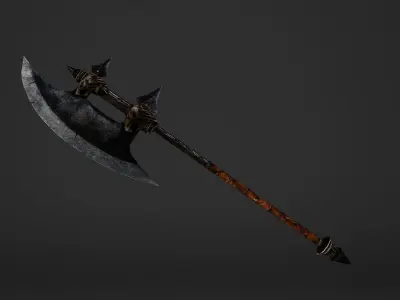 Execution Great Battleaxe Low-poly 3D model