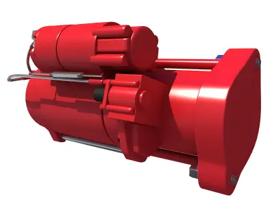 Red Starter Motor 67 3D model