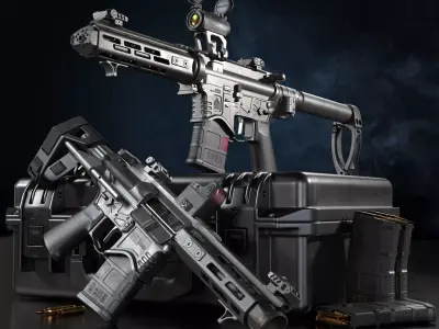 Springfield Armory Saint edge PDW Saint edge EVAC ar15 pistols Low-poly 3D model