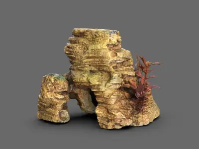 Aquarium Rock Fish House 3D model