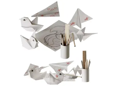Origami childrens creativity 3D model