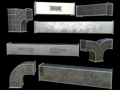 Ventilation Modular PBR 01 Low-poly 3D model