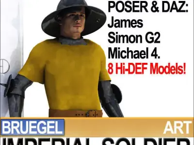 Imperial Soldier Props Bruegel Poser Daz 3D model