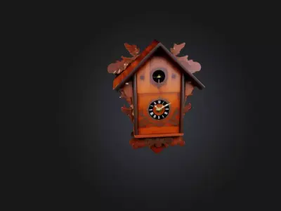 Handcrafted Cuckoo Clock Low-poly 3D model