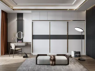 Dressing room  Wardrobe closet full Scene 3D model