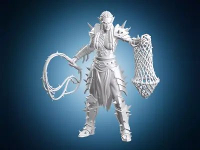 Elf Gladiator Shadow Miniature 3D print model