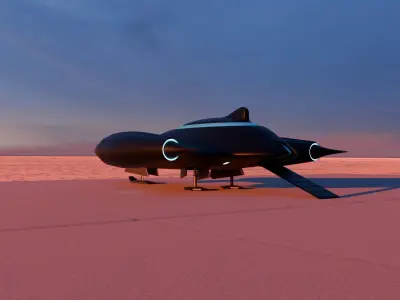 Black spaceship 3D model