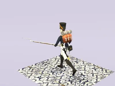 FRENCH LINE SOLDIER 1812 Low-poly 3D model