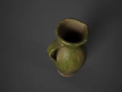 Medieval Green glazed Jug Low-poly 3D model