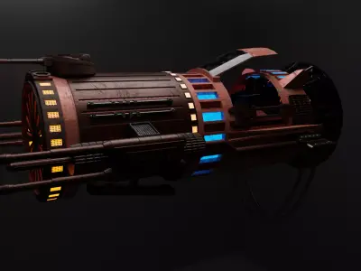 Scifi Automobile Low-poly 3D model