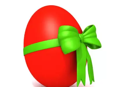 Red egg with bow 3D model