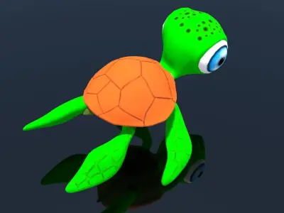 Cartoon Turrle Low-poly 3D model