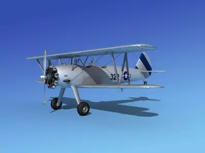Stearman PT-17 Kaydet V11 3D model