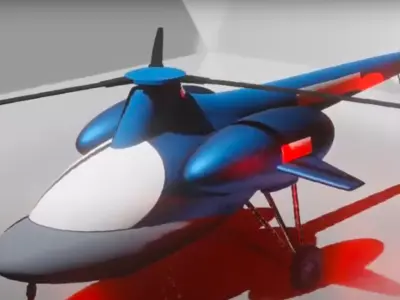 Helicopter 3d model with lights 3D model