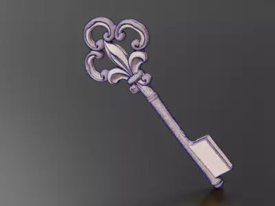 Golden key 3D print model