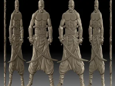 Cossack Ukrainian warrior bas-relief 3D print model