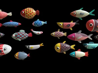 Cartoon Fish  Low-poly 3D model