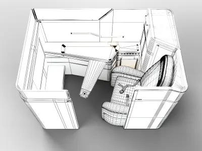First Class Passenger Seat Vray 3D model  3D model