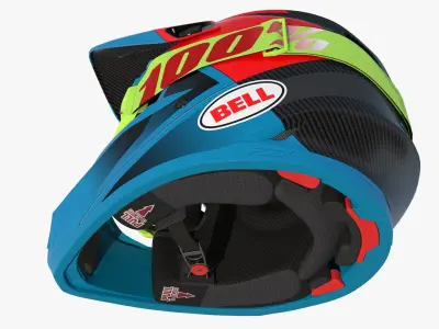 Bell Off-Road Motorcycle Helmet in Blue 3D model