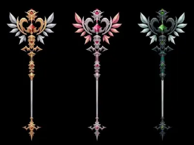 Royal Guard Scepter Low-poly 3D model